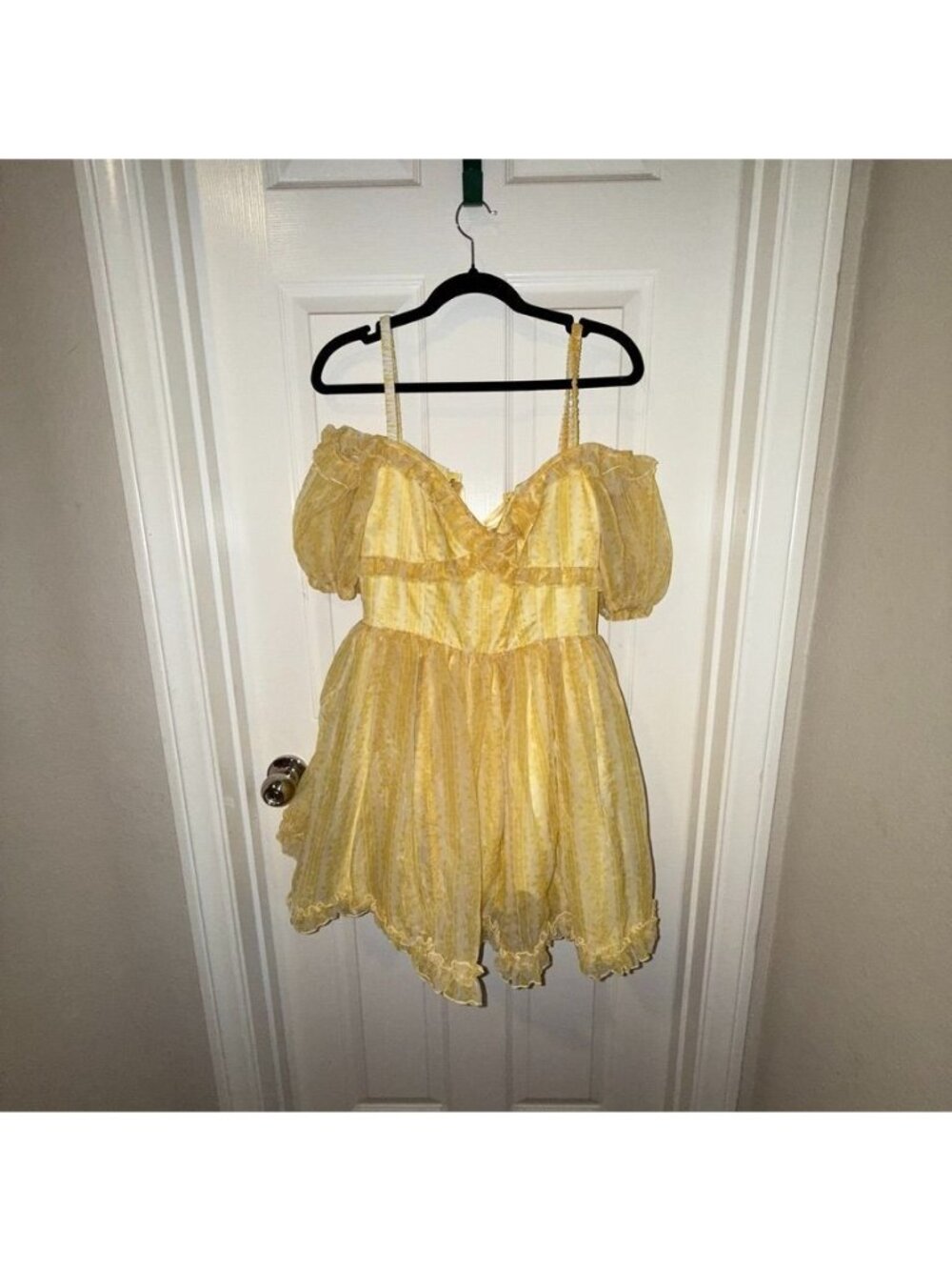 Sugar Thrillz Women's Medium Sense N' Sensibility Yellow Mini Dress